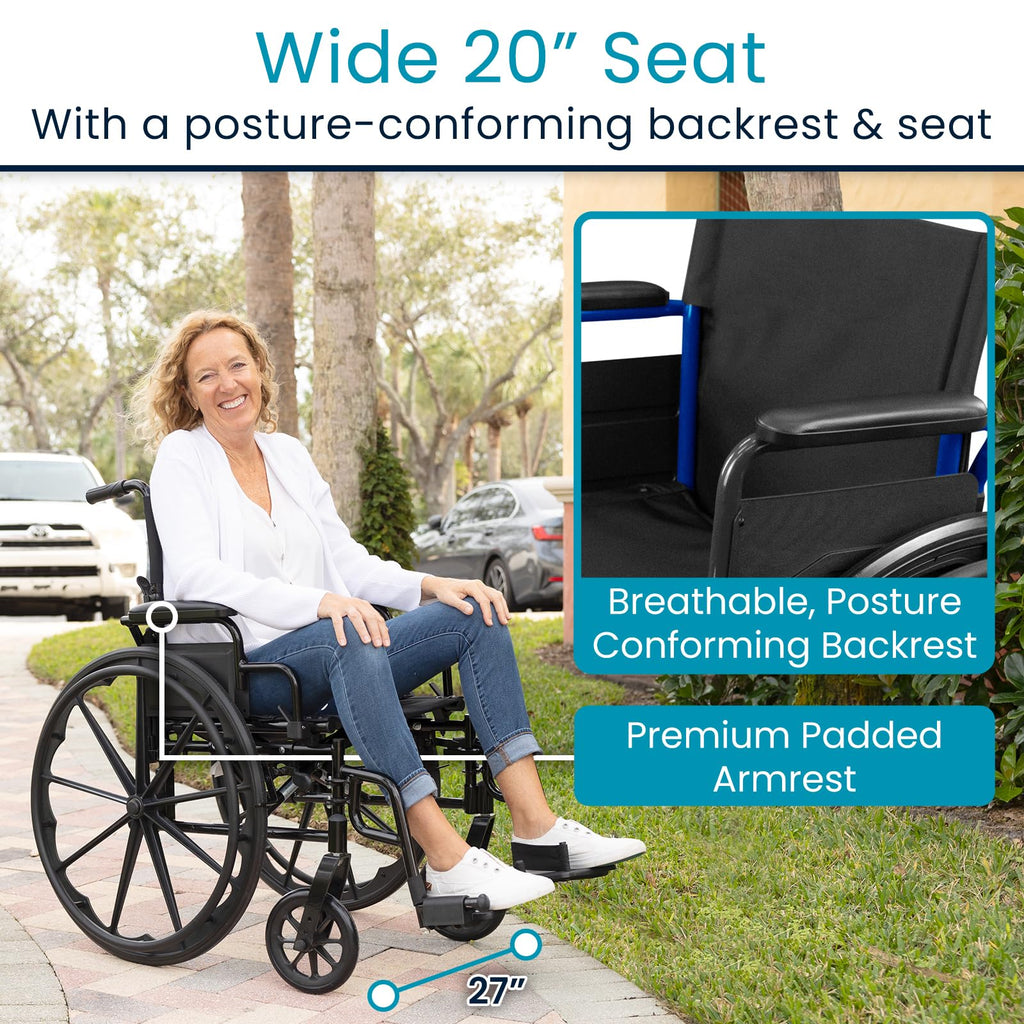 Bariatric Wheelchair 400 lb Heavy Duty 20” Seat I3802