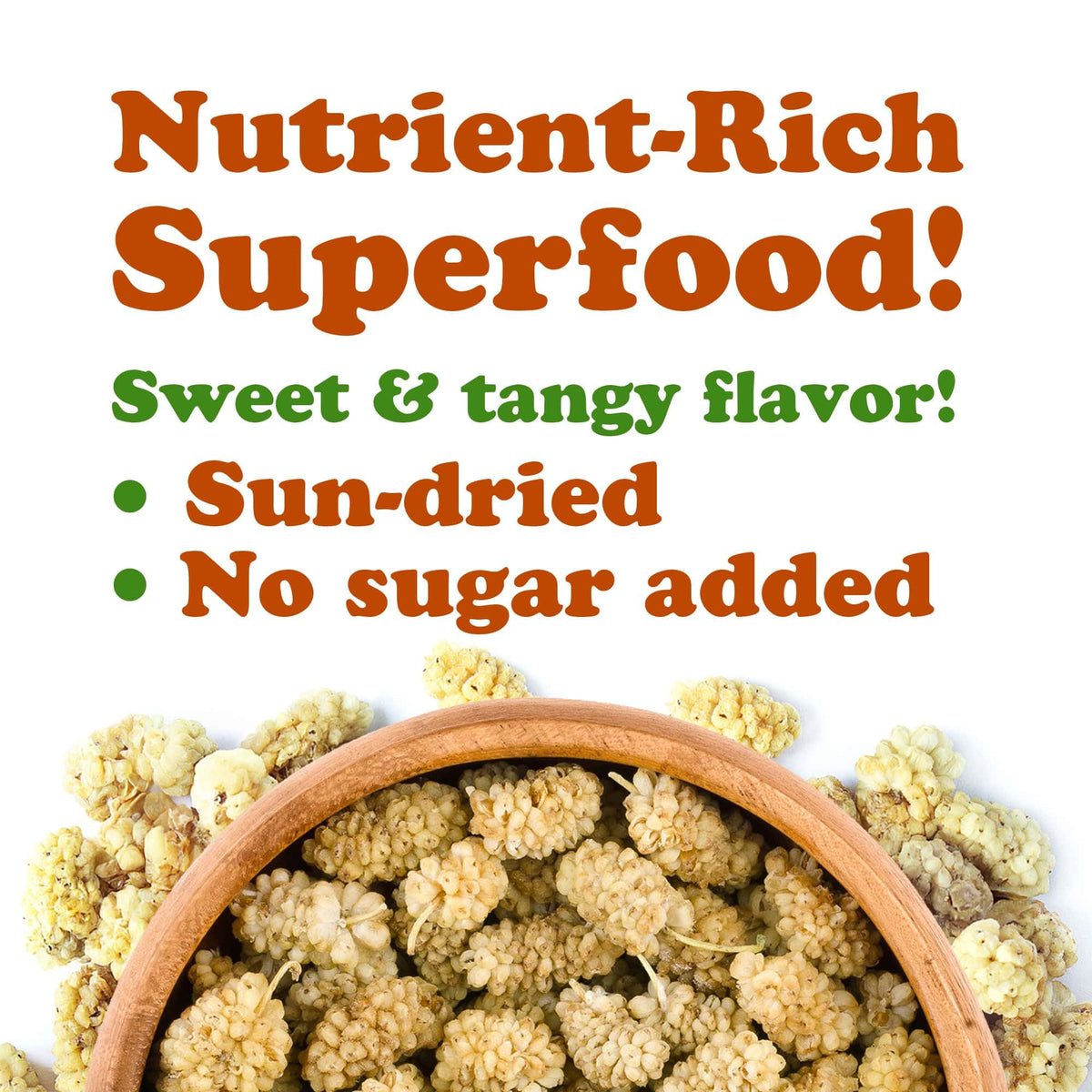 Organic Dried White Mulberries 8 Ounces S69774