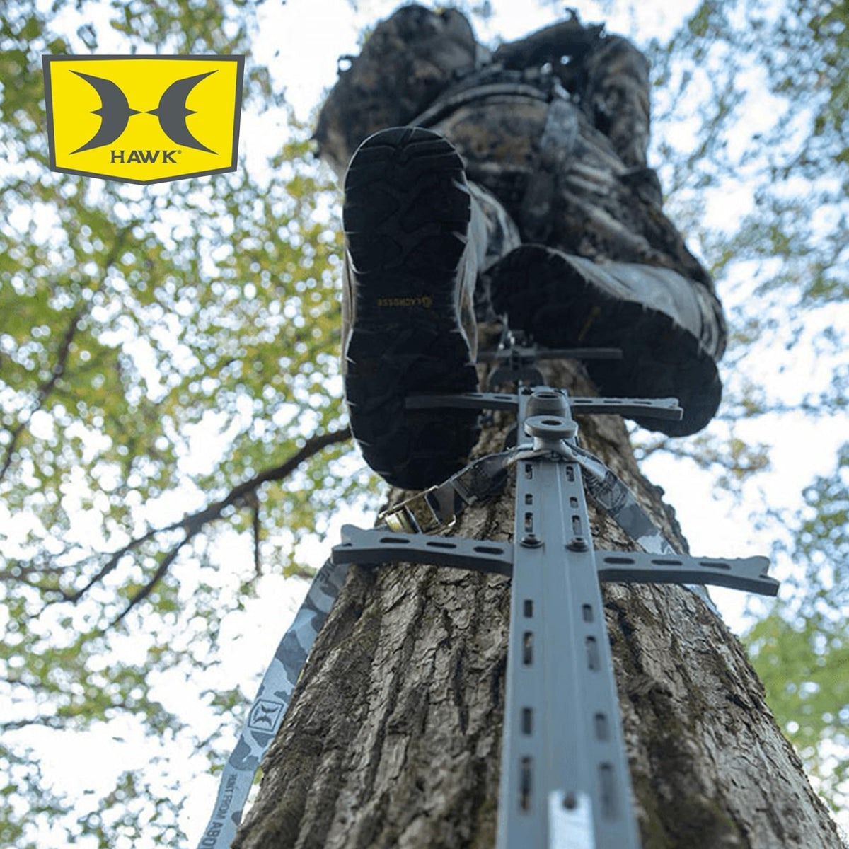 1-Person Tree Stand Platform & Set of 3 Climbing Sticks with Fold-Up Steps T751
