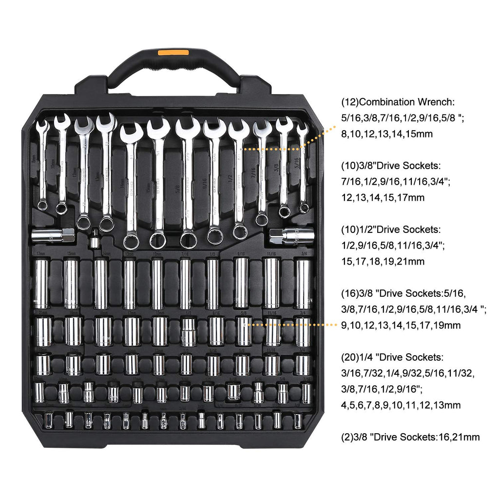192 Piece Mechanics Tool Set with Plastic Storage Case G2494