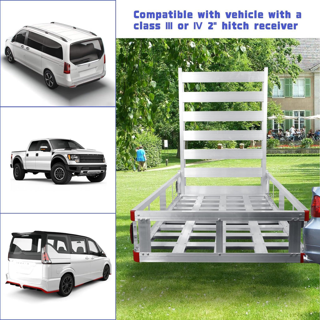 50" x 30" Aluminum Trailer Hitch Cargo Carrier with 41.5" Ramp A35768
