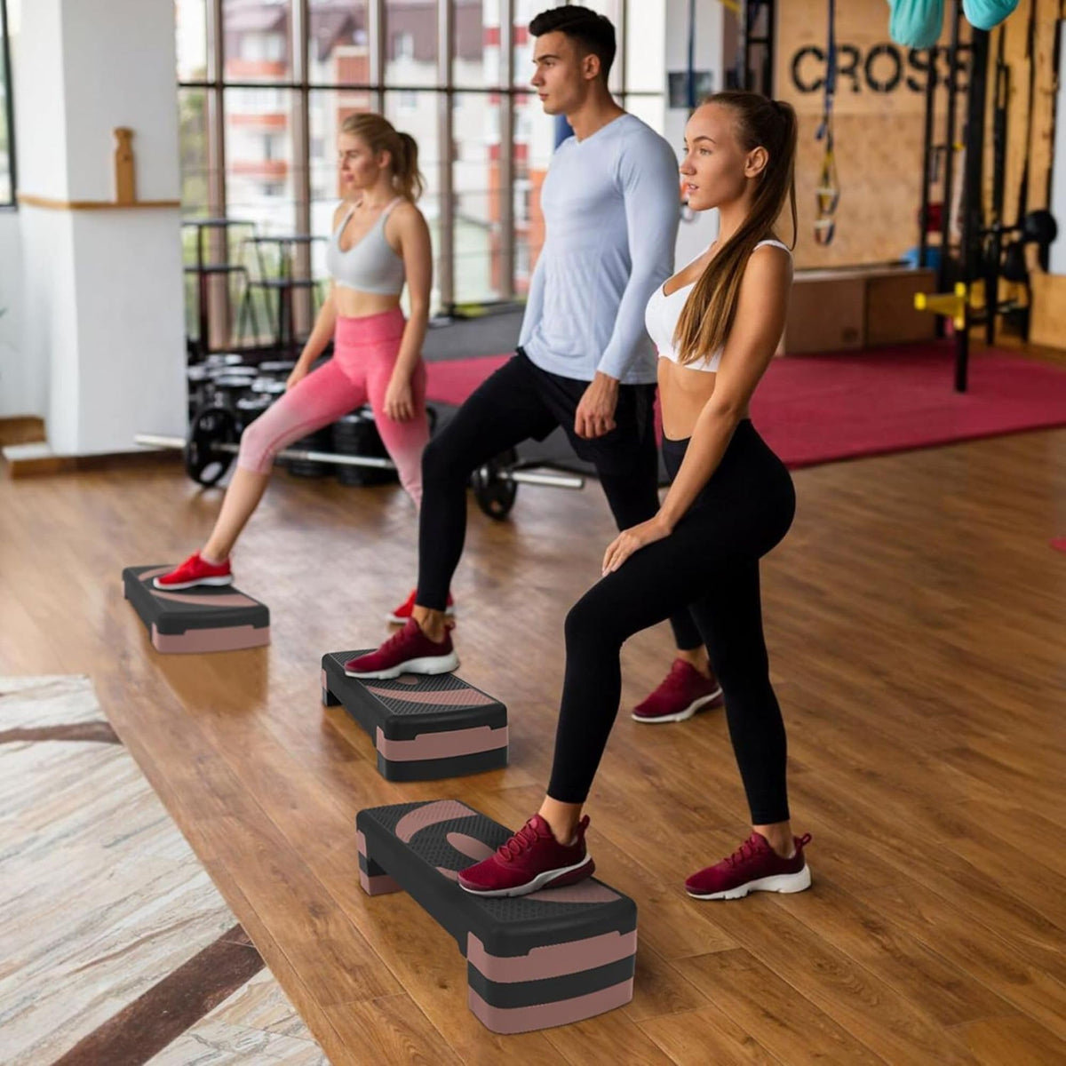 31" Adjustable Step Aerobic Platform with 4 Stackable Risers H333