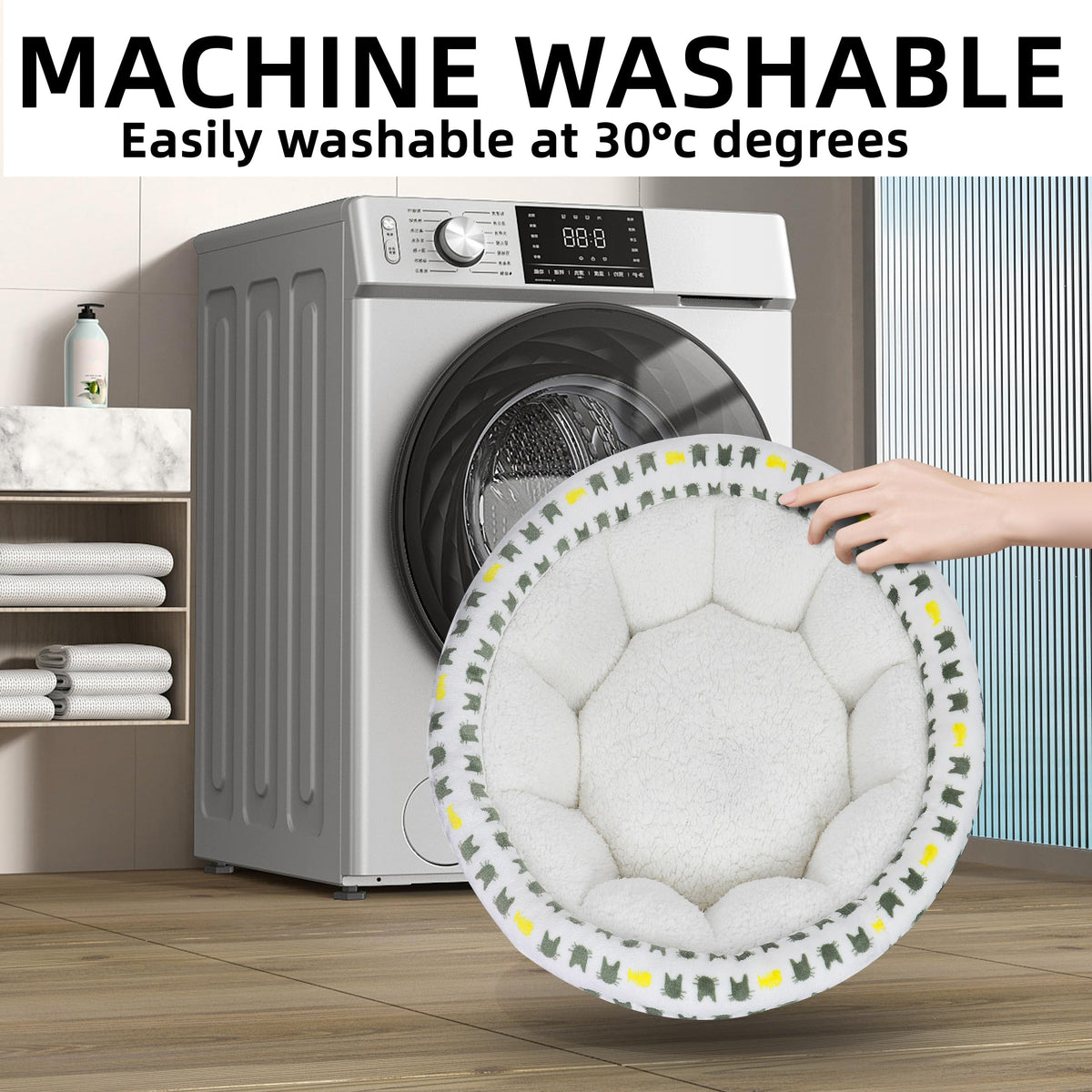 Beige Washable Dog Sofa Bed S773
