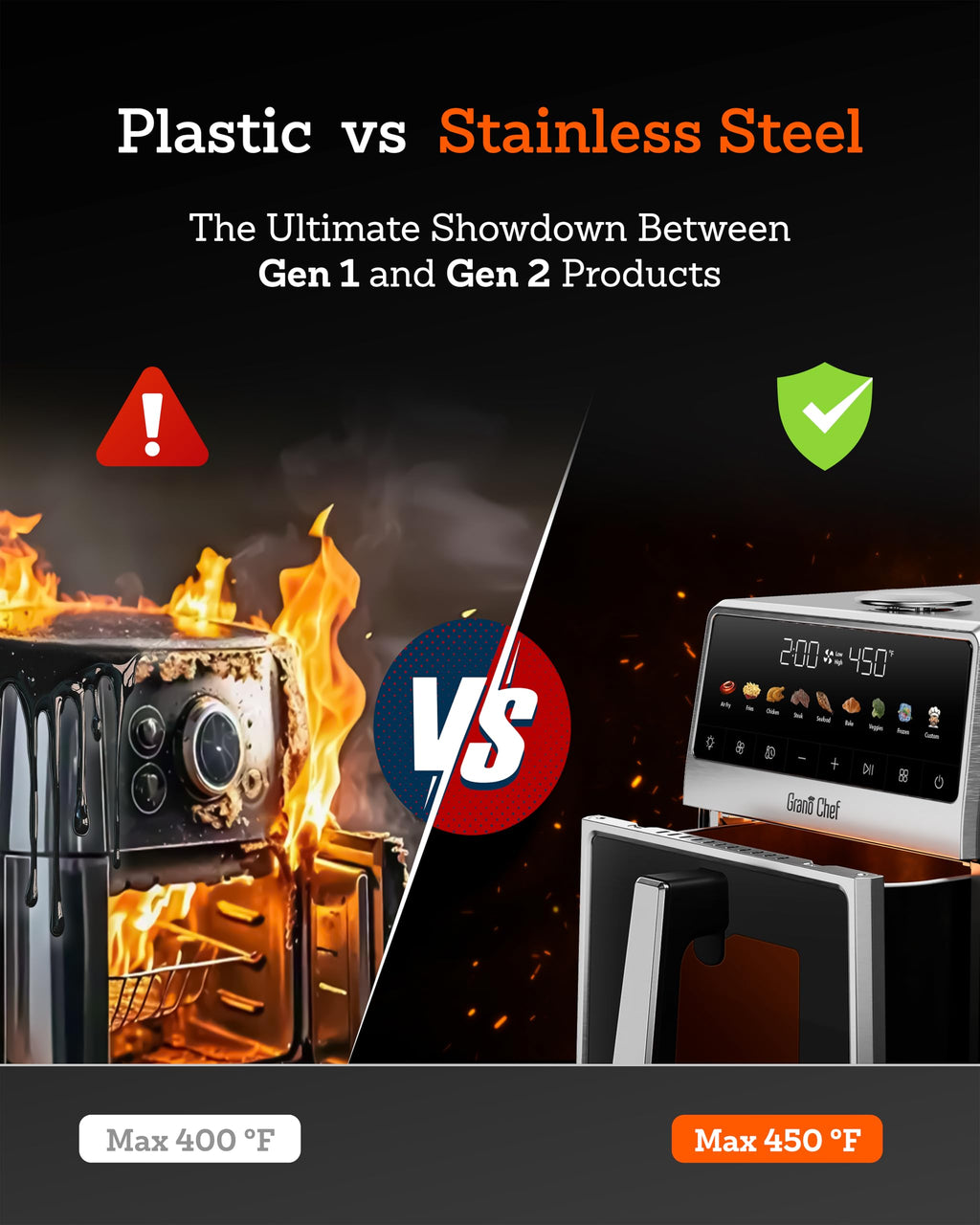 6Qt Stainless Steel Air Fryer P885