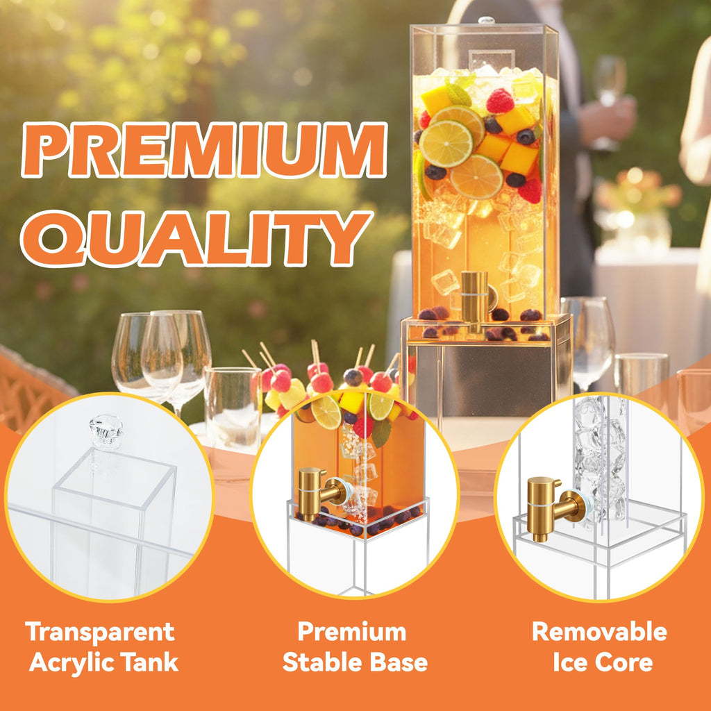 2 Gallon Drink Dispenser with Airtight Valve and Acrylic Stand X9688