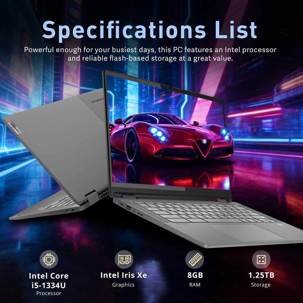 14" WUXGA Touchscreen 2-in-1 Chromebook, Intel Core i5, 8GB, 1.25TB Storage, Gray M85469