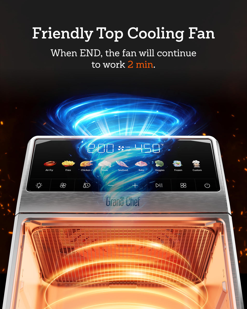 6Qt Stainless Steel Air Fryer P885