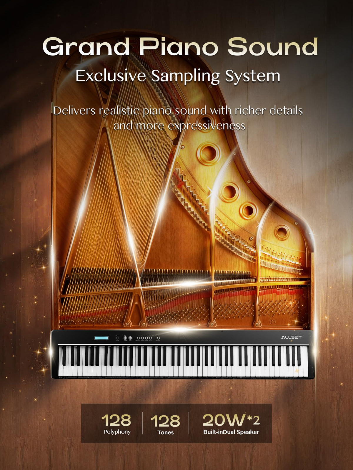 88-Key Weighted Action Digital Piano with Wooden Stand K884394