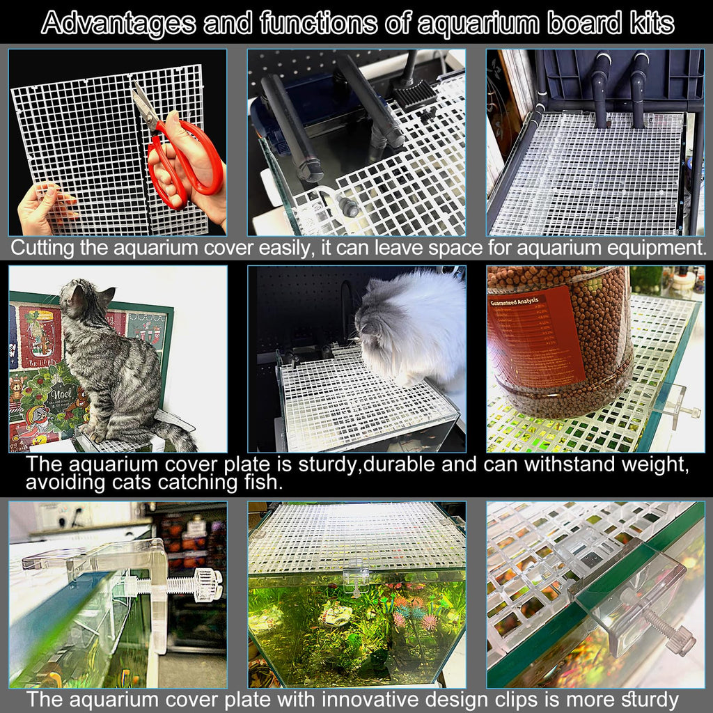 Aquarium Lid Fish Tank Top Cover Plastic Grid Panel L318