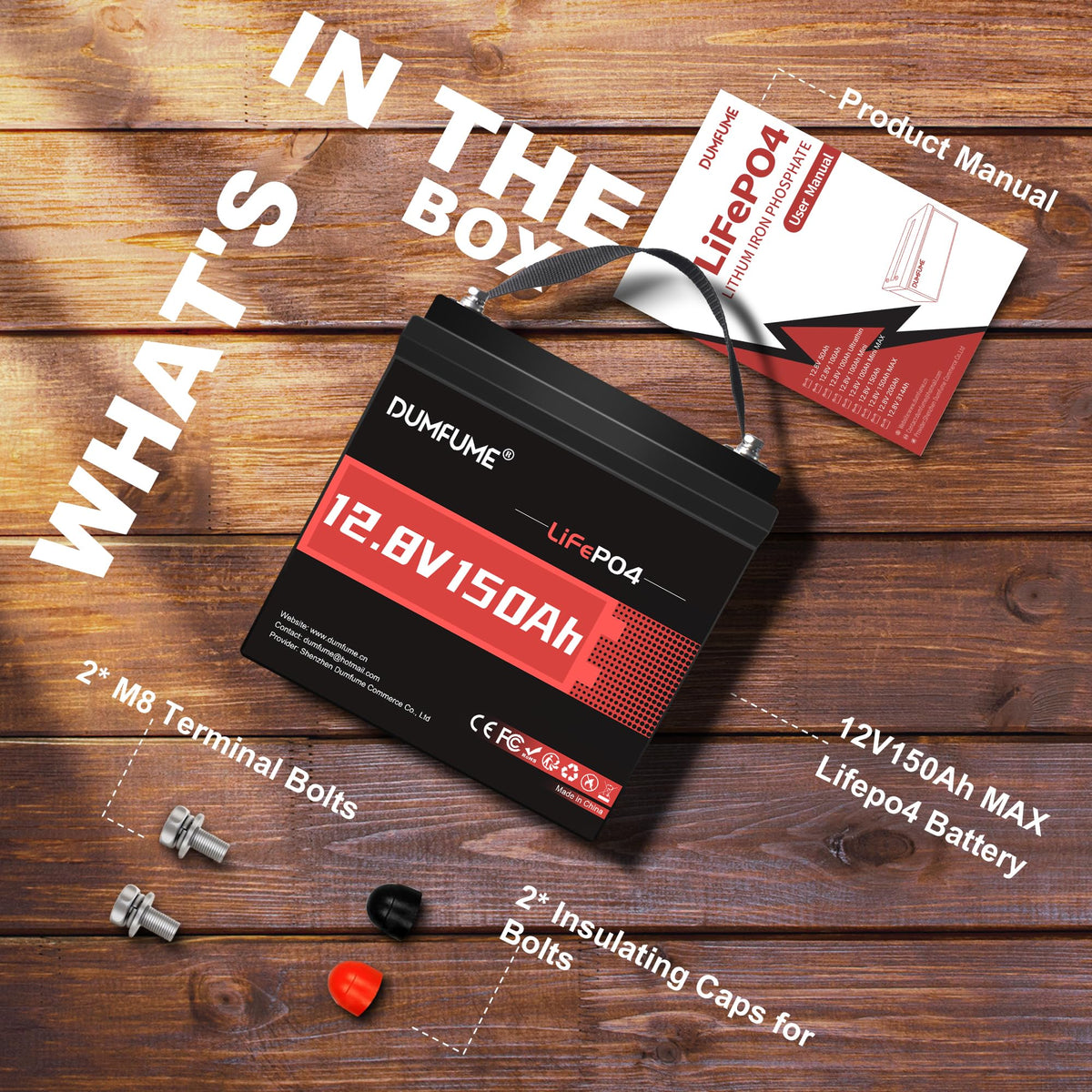 12V 150Ah LiFePO4 Battery W2496