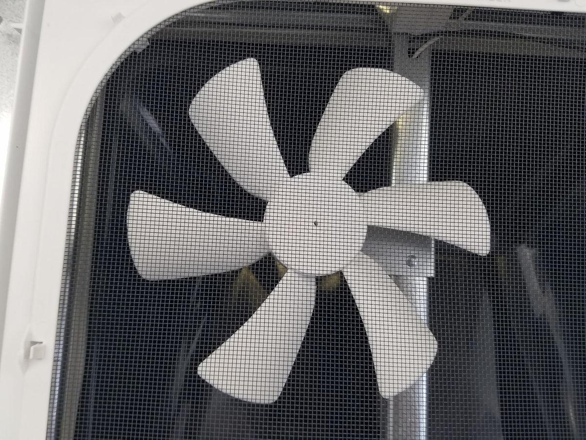 White RV Roof Vent with 12 Volt Fan A486457