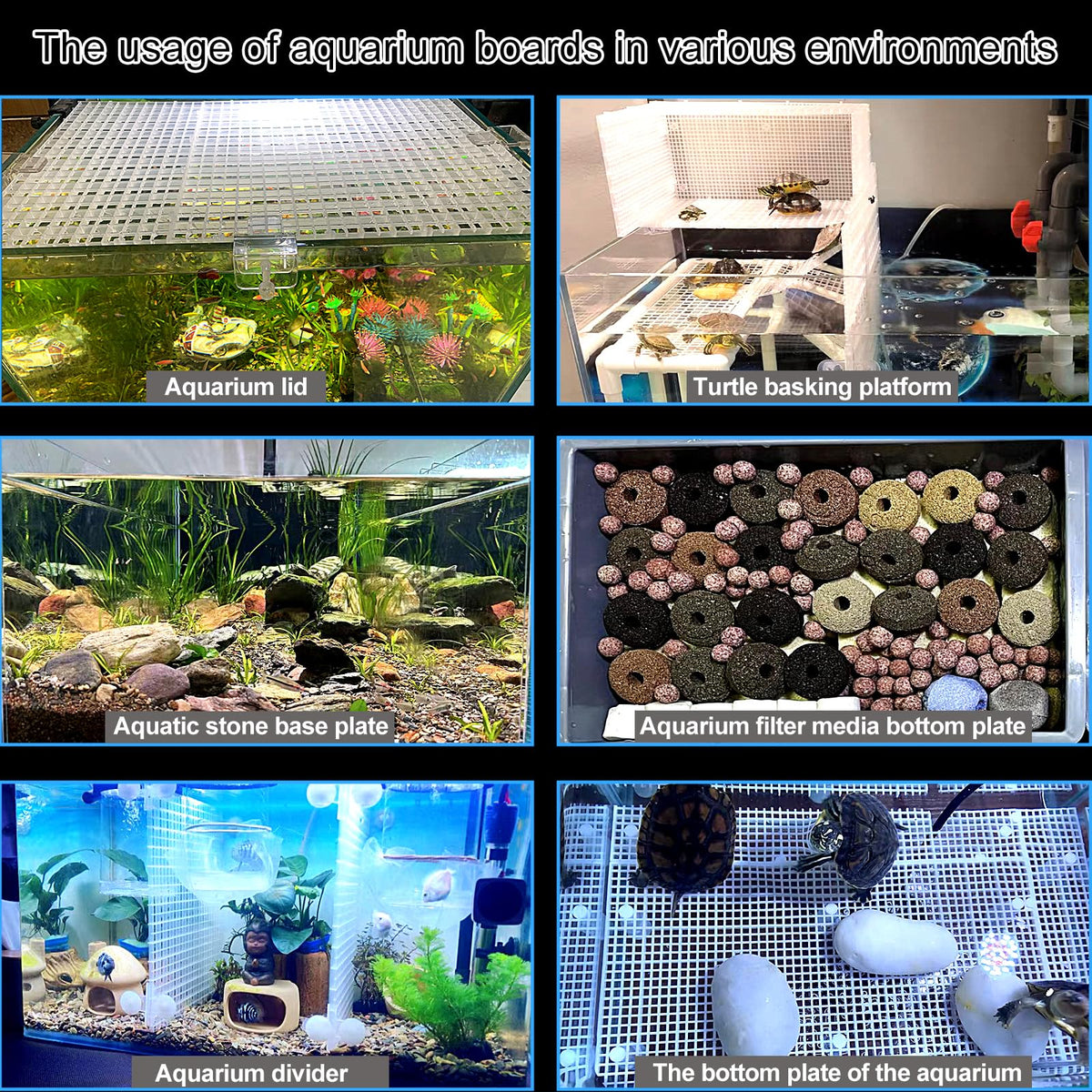 Aquarium Lid Fish Tank Top Cover Plastic Grid Panel L318
