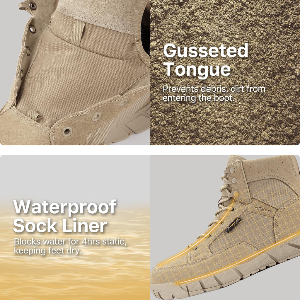 Men's 6 Inches Lightweight Waterproof Suede Leather Work Boots R60947
