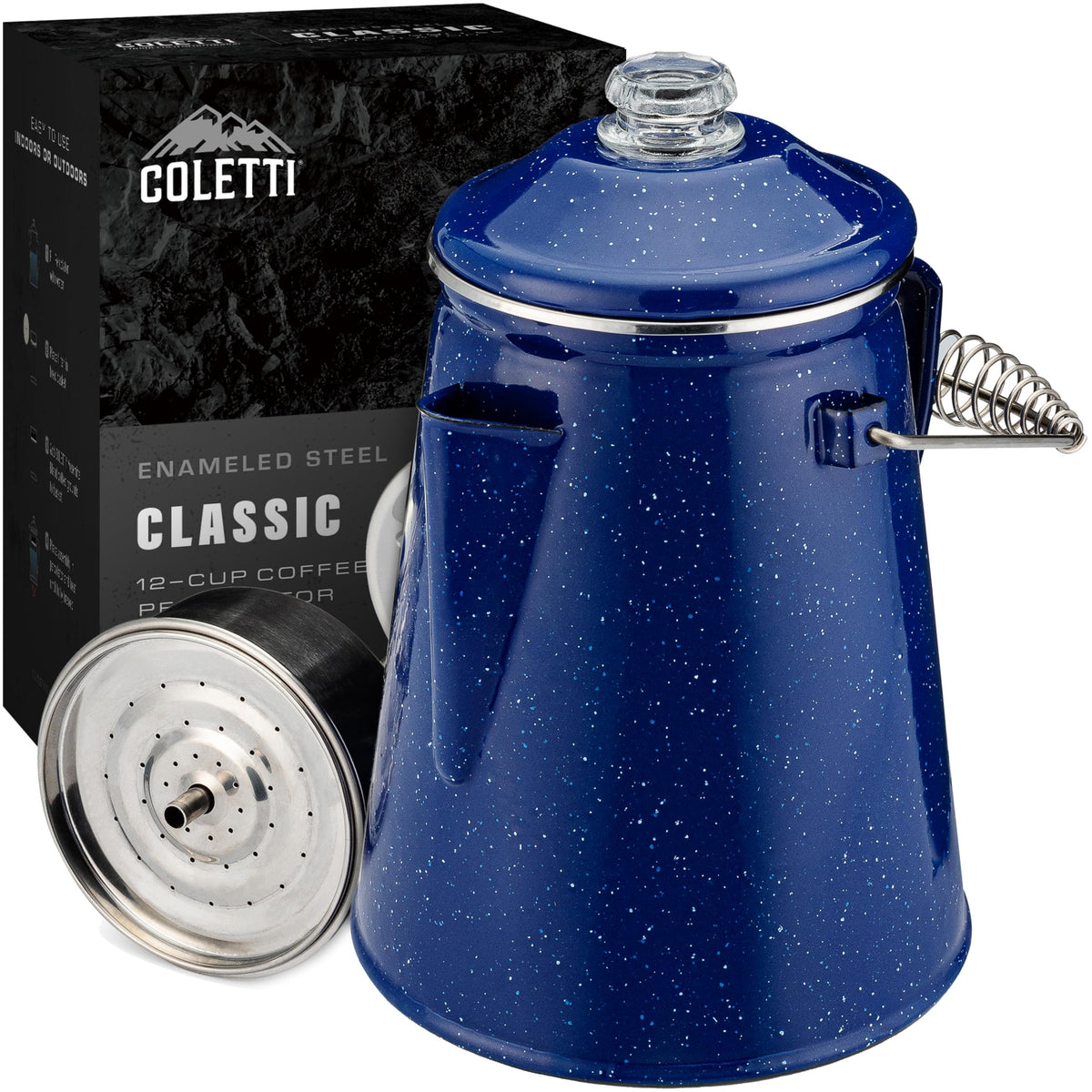 Blue Enamel 12 Cup Percolator Coffee Pot X285550