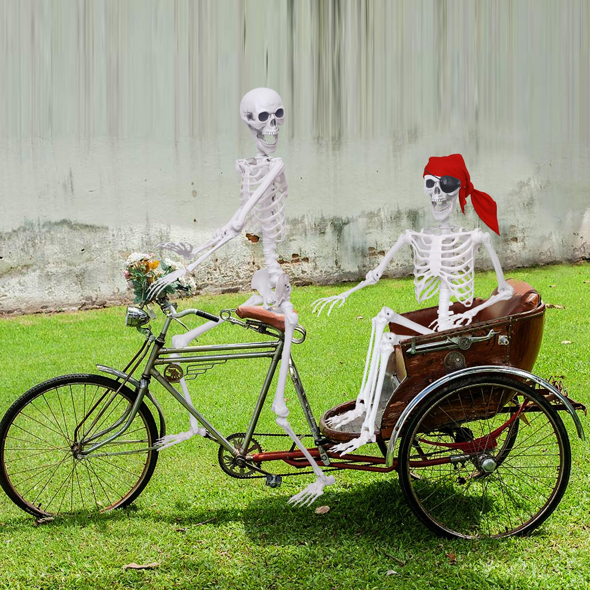 5.4Ft Posable Life Size Skeletons with Movable Joints S526011