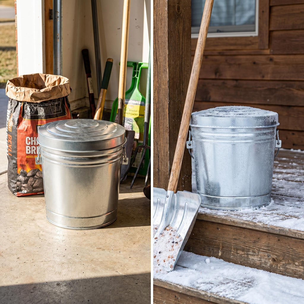 6 Gallon Galvanized Steel Locking Lid Storage Can U1400