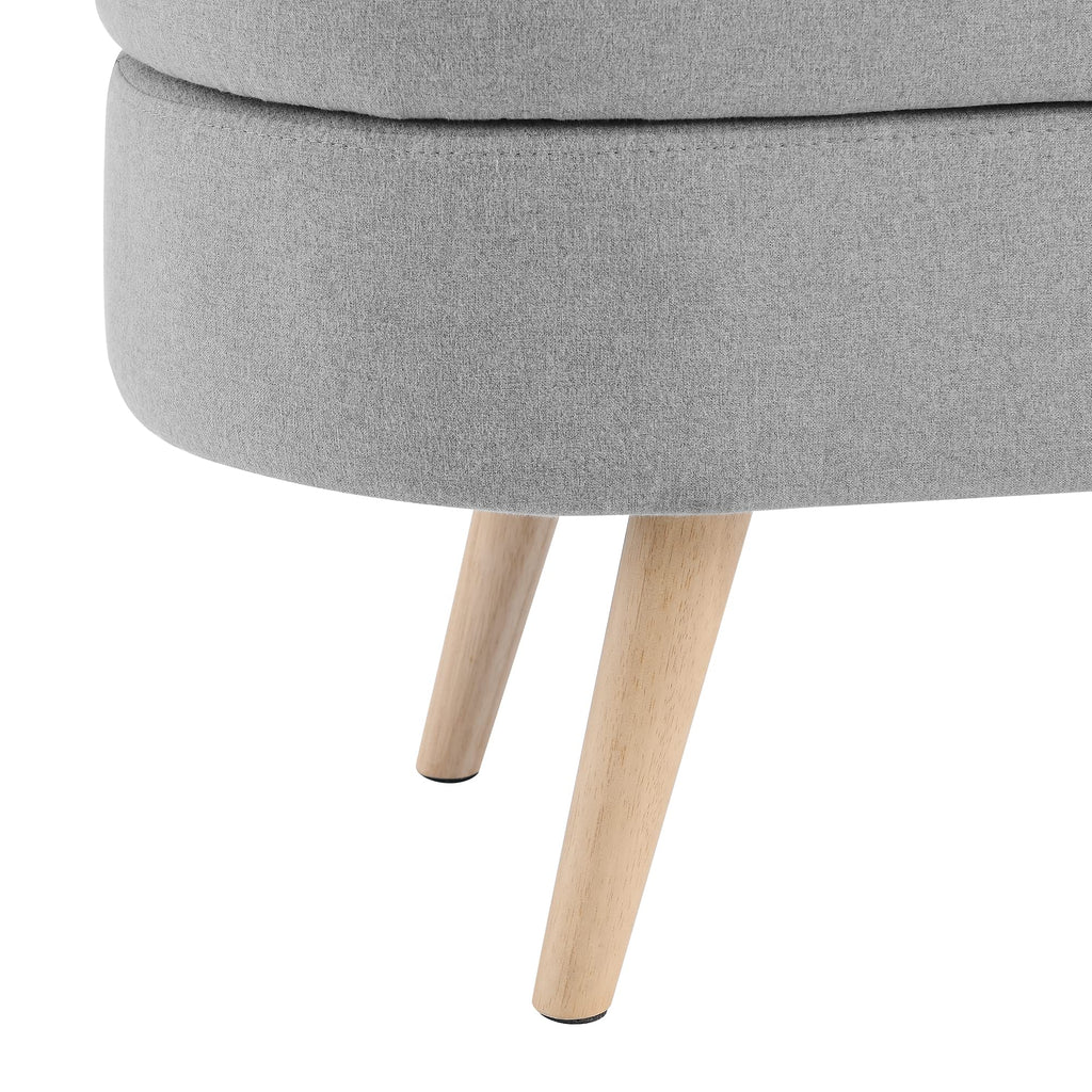 43.5" Oval Storage Bench Linen Fabric S560