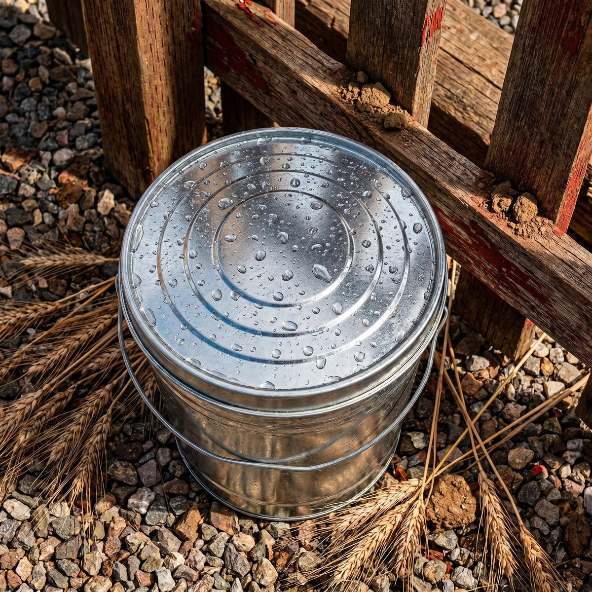 6 Gallon Galvanized Steel Locking Lid Storage Can U1400